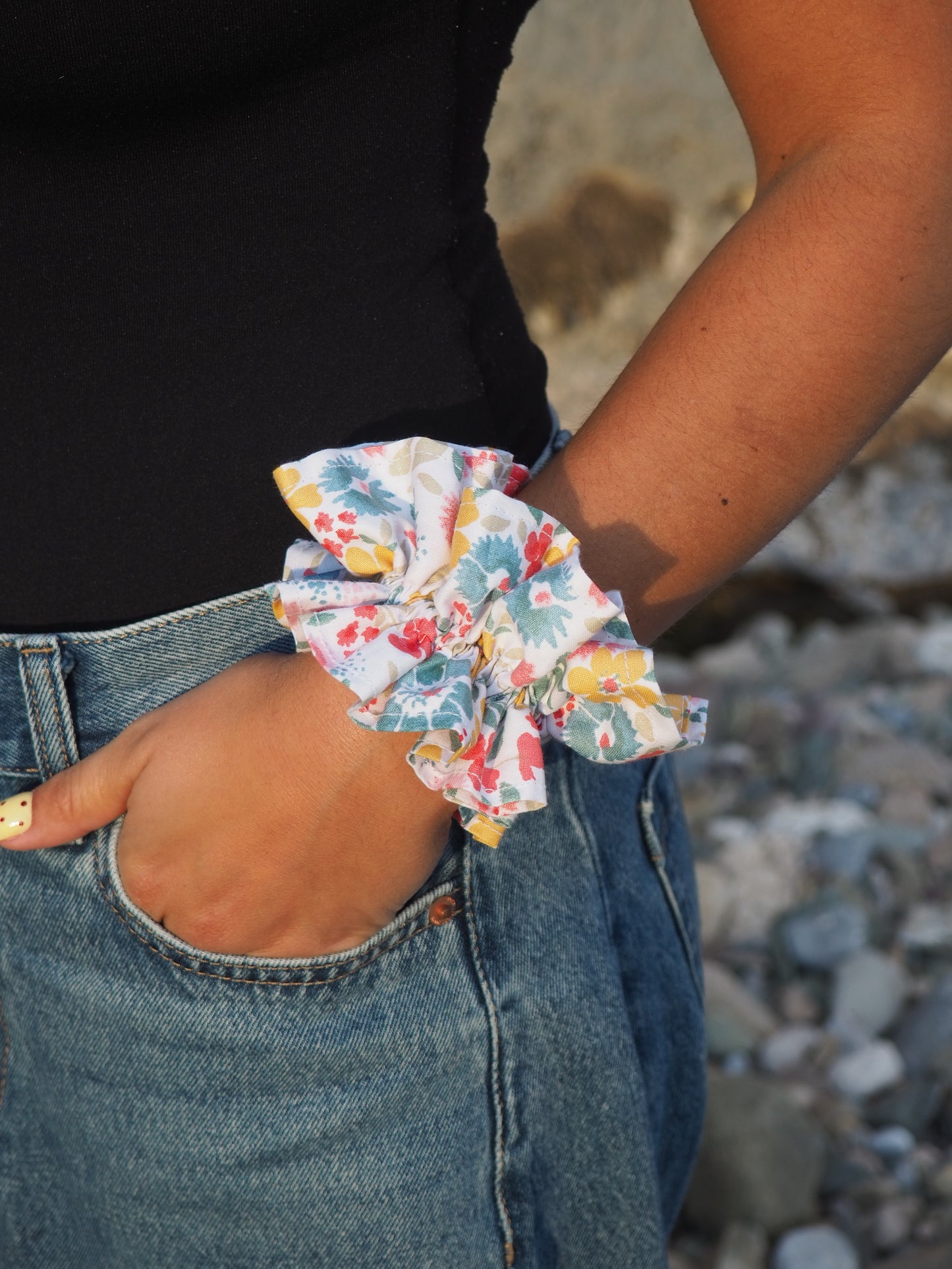 Scrunchie fleuri