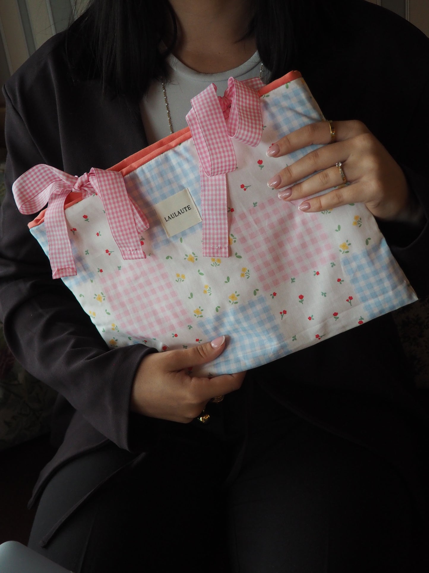 Housse patchwork pastel