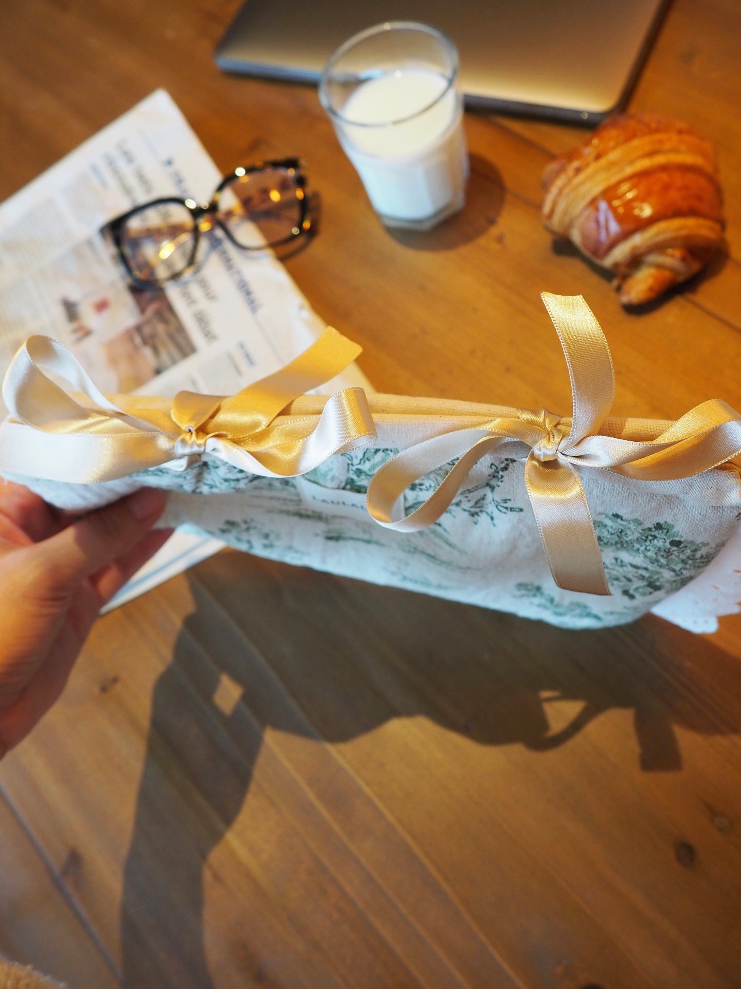 Housse toile de Jouy verte