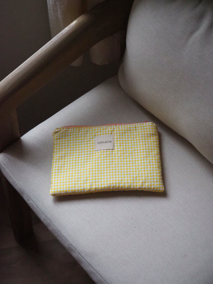 Pochette vichy jaune