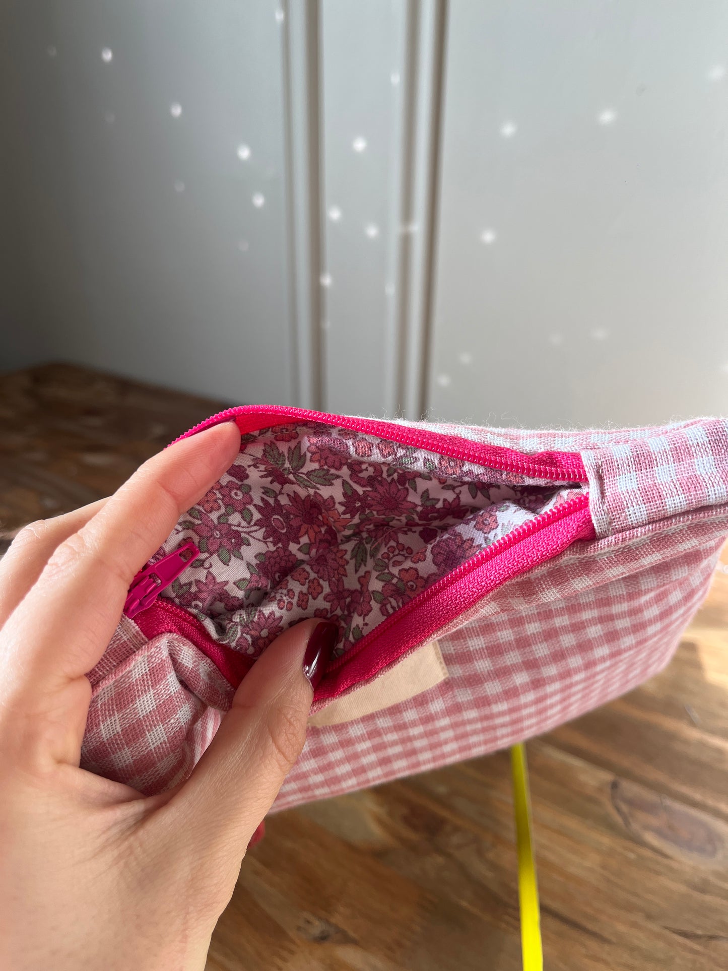 Pochette vichy rose