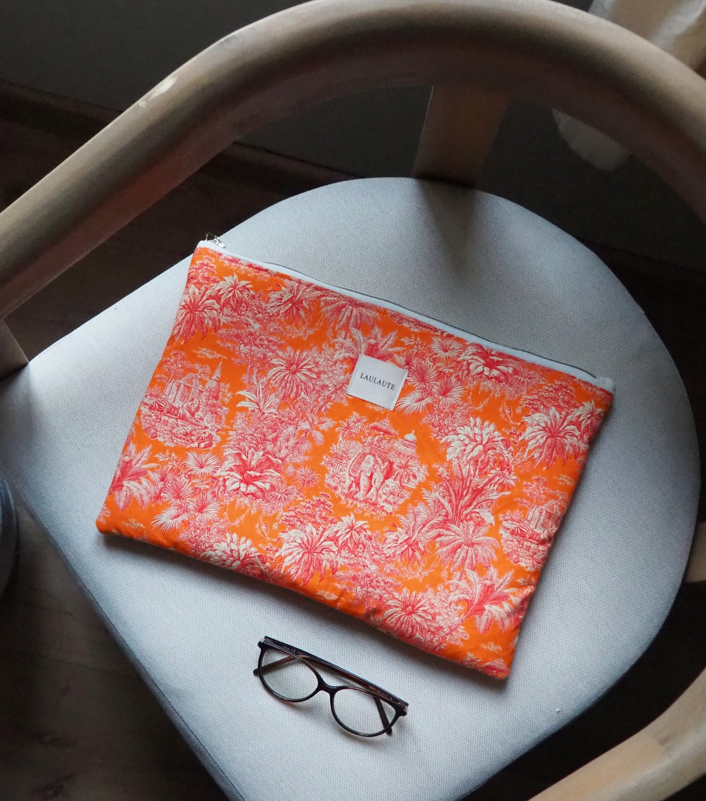 Housse toile de Jouy orange