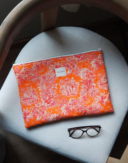Housse toile de Jouy orange