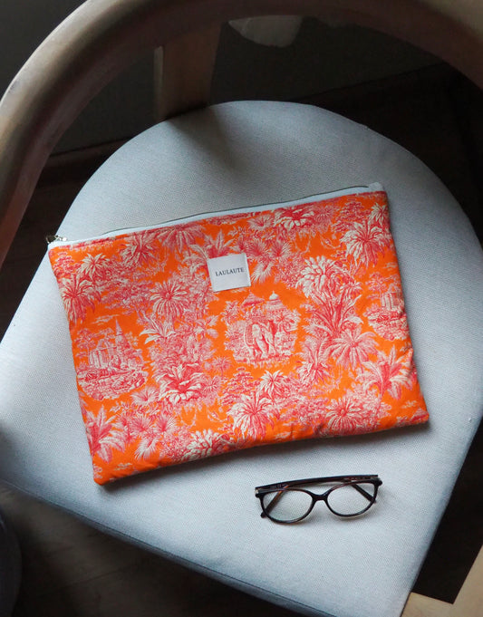 Housse toile de Jouy orange