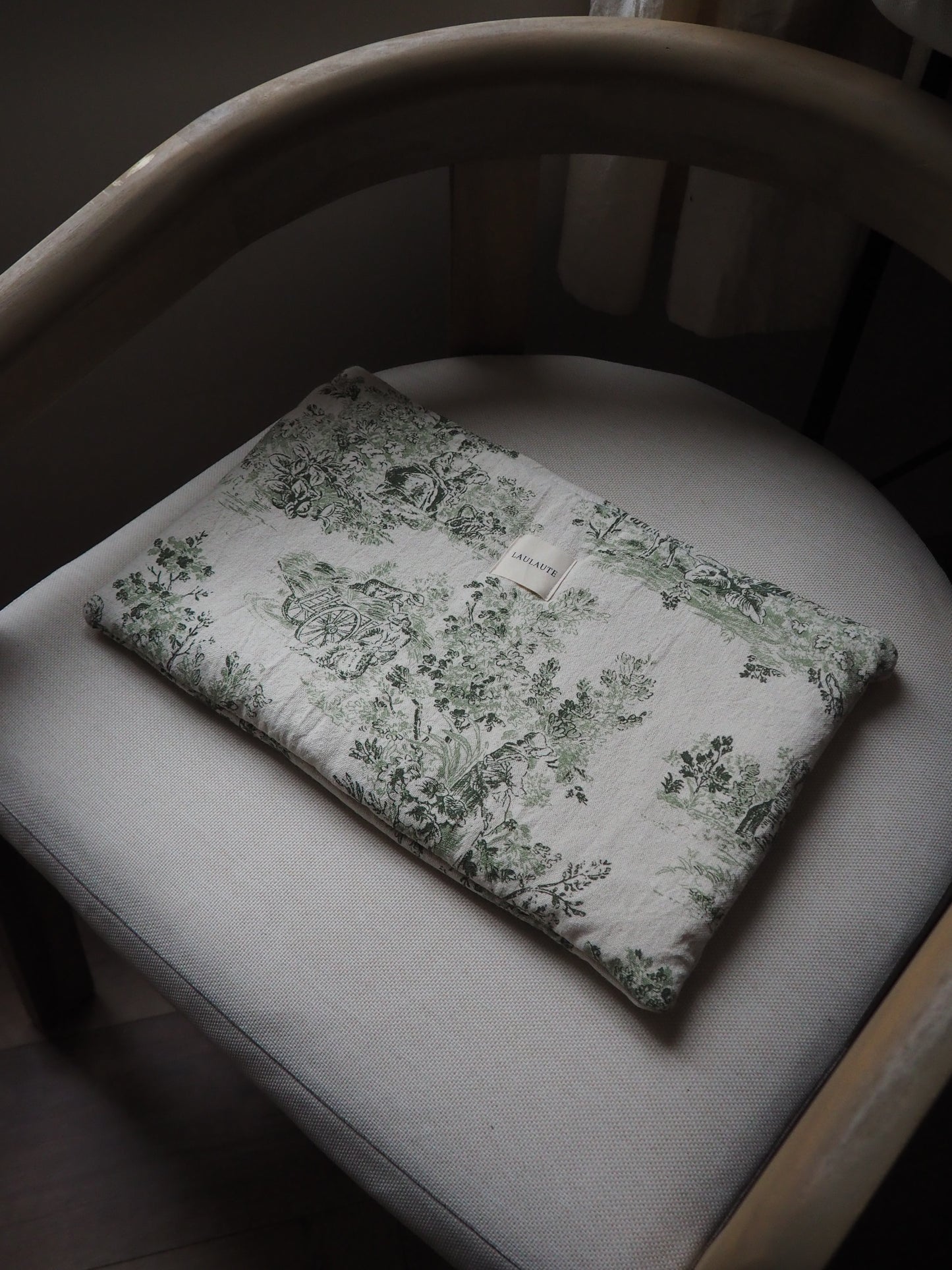 Housse toile de Jouy verte