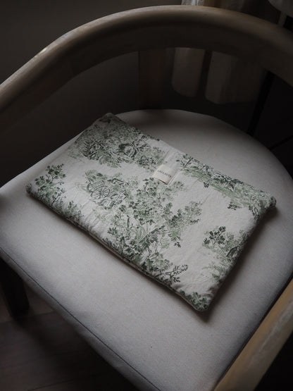 Housse toile de Jouy verte