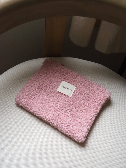 Pochette bouclette rose