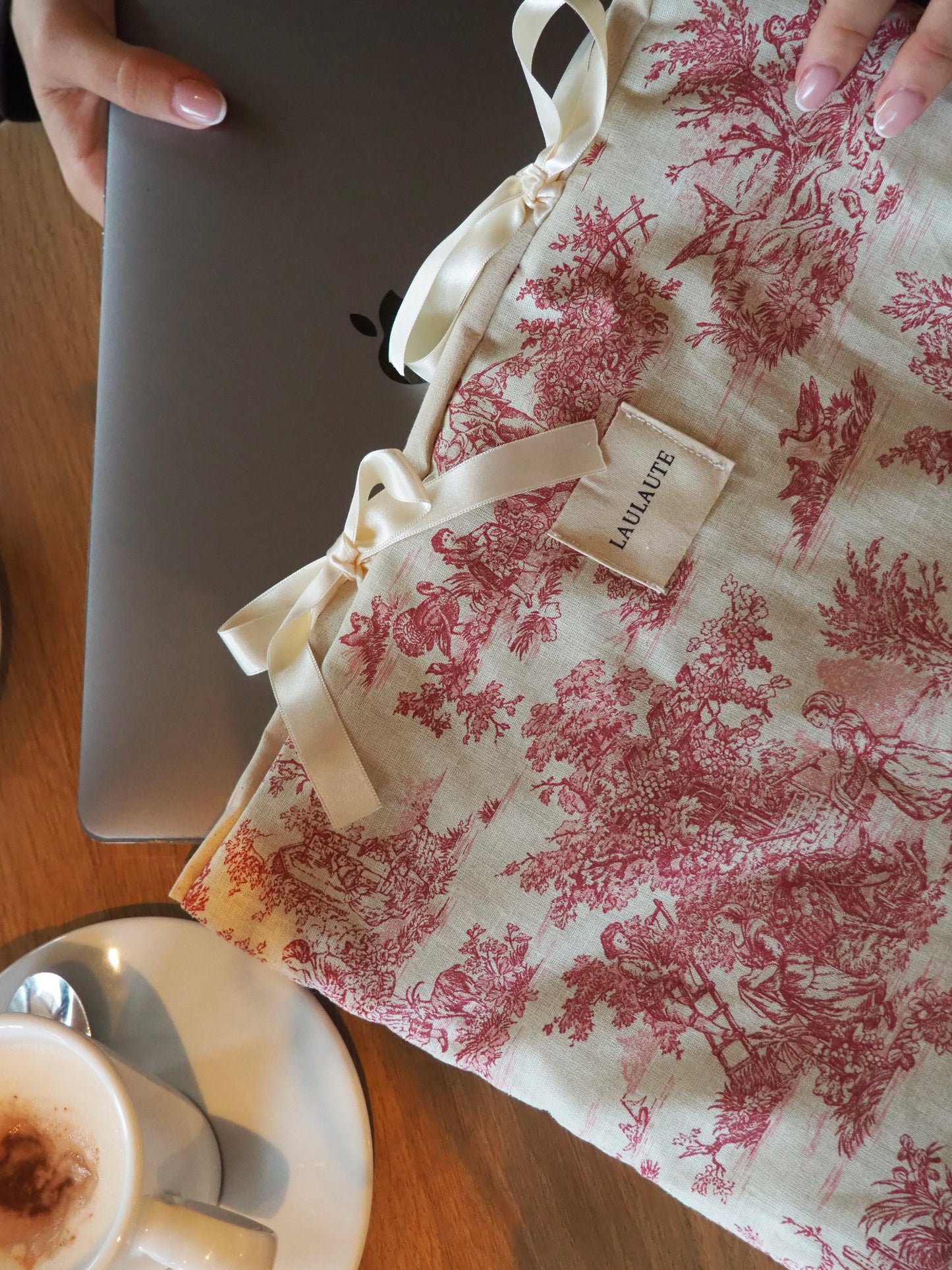 Housse toile de Jouy rouge