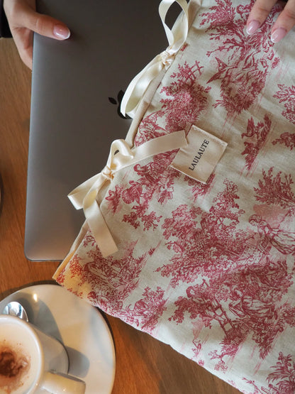 Housse toile de Jouy rouge