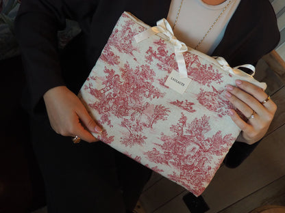 Housse toile de Jouy rouge