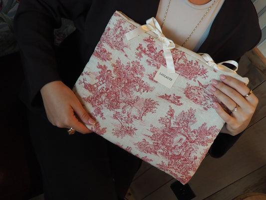 Housse toile de Jouy rouge