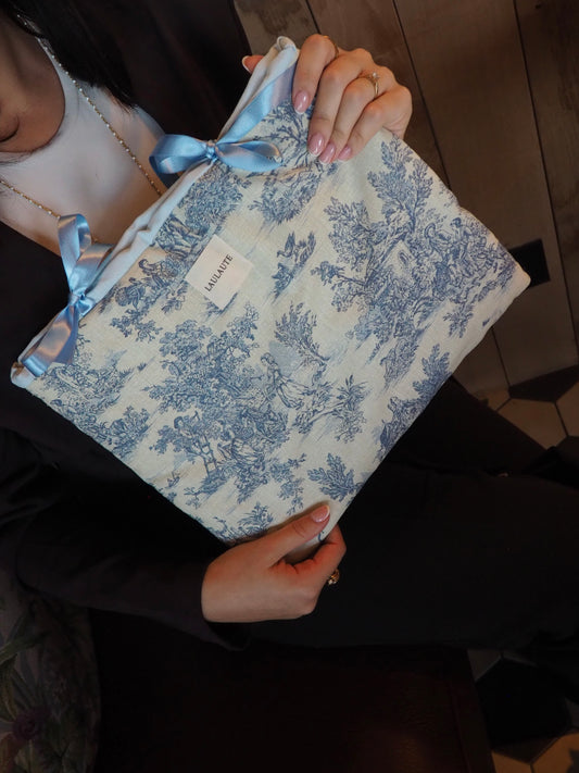 Housse toile de Jouy bleu
