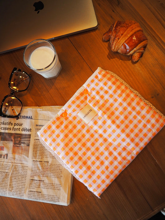 Housse carreaux orange