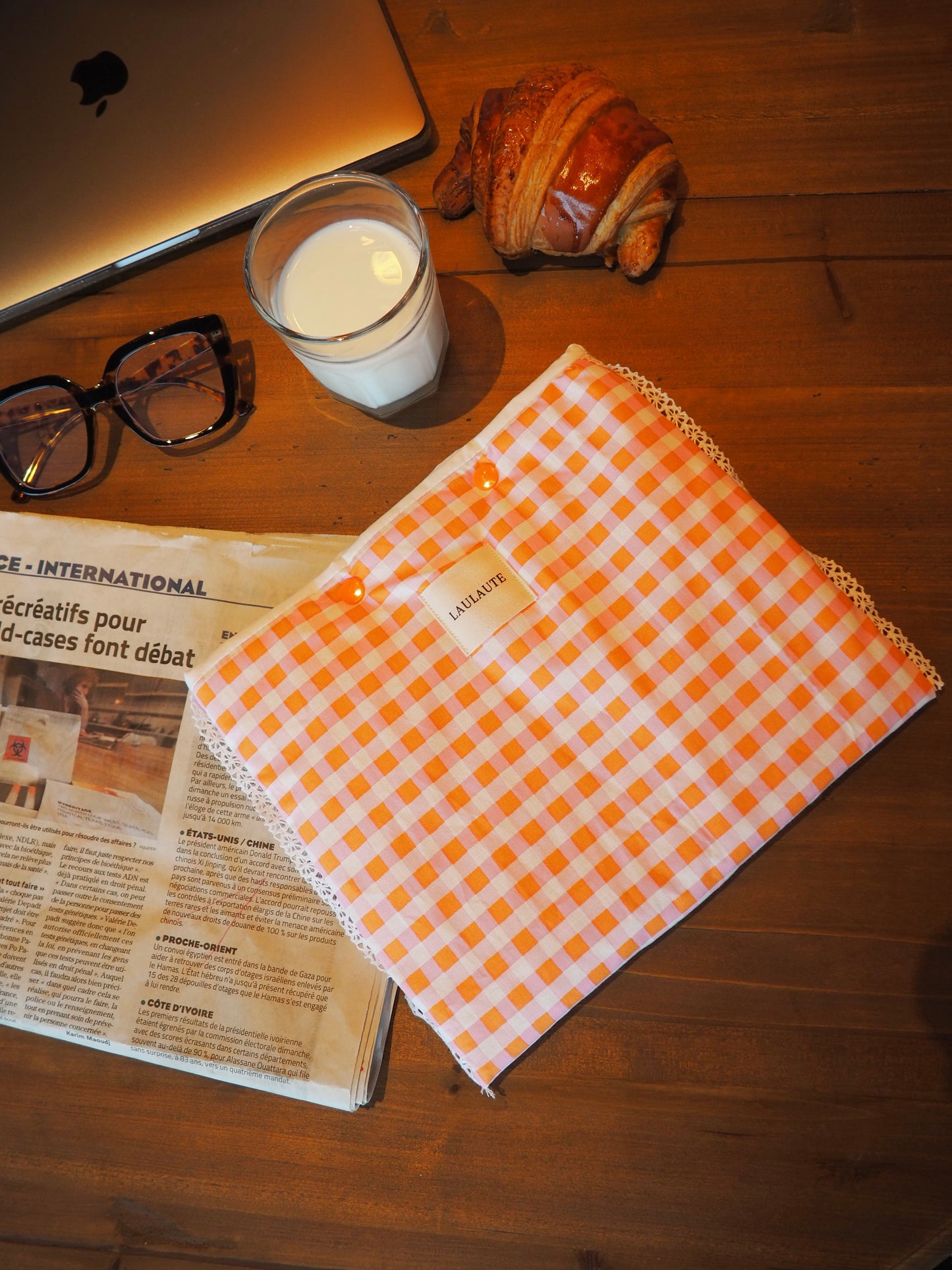 Housse carreaux orange