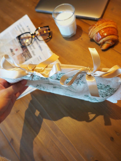 Housse toile de Jouy verte