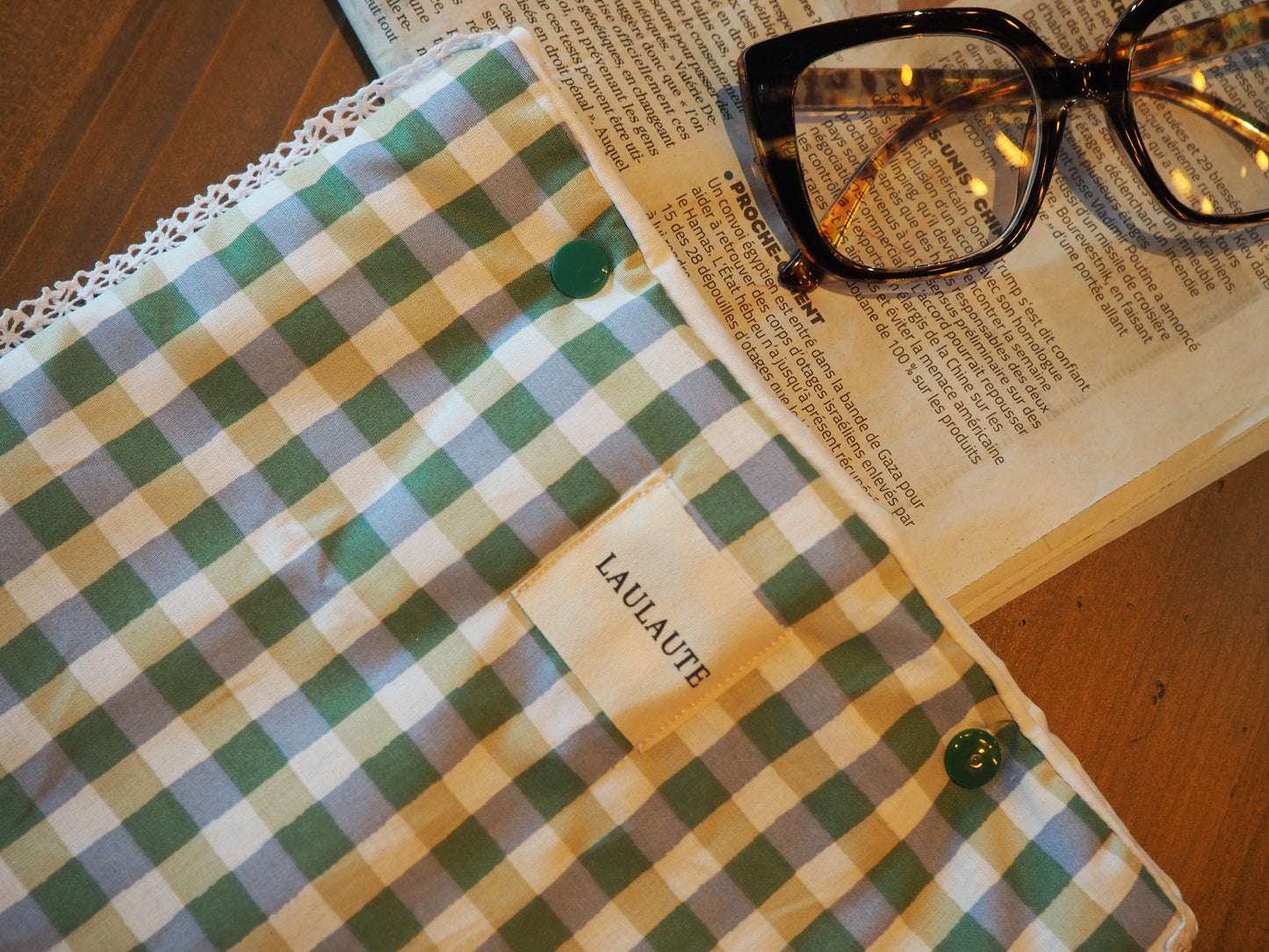 Housse carreaux vert