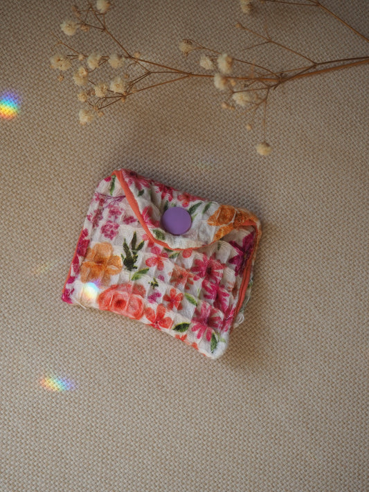 Mini porte-monnaie pivoine